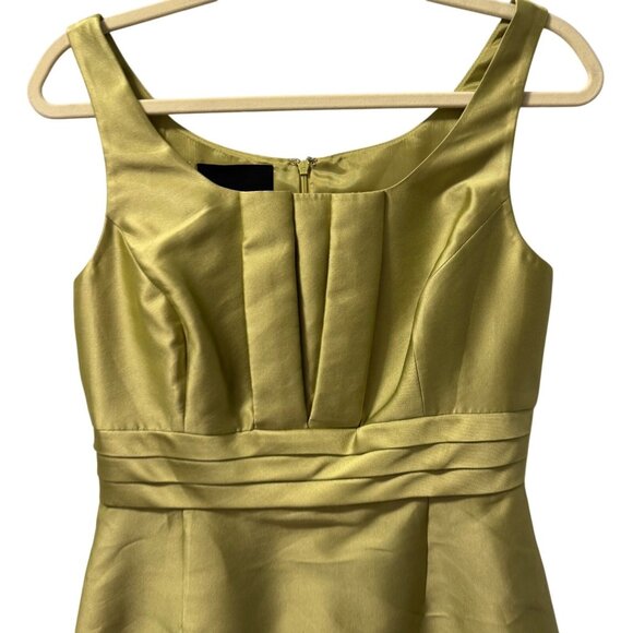 Carlisle Womens Sleeveless Pleated Front  Sheath Dress Lime Green Size 8 - Picture 4 of 12